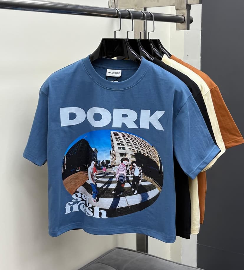 "DORK" Fisheye Graphic Boxy Cropped Tee