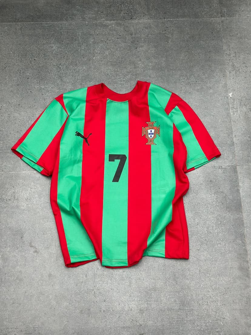 Retro Portugal Vertical Stripe Football Tee