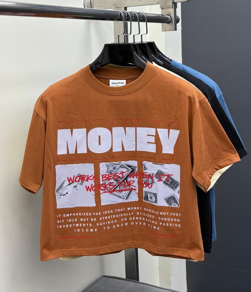 "MONEY" Graphic Boxy Cropped Tee